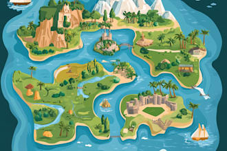 create cartoon vector map like where waldo