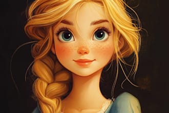 do a cartoon character portrait in disney cartoon style