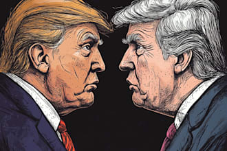 make a political caricature and cartoon art