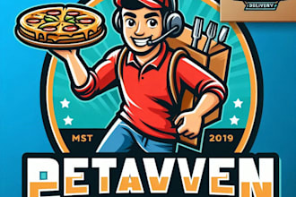 do make pizza delivery boy mascot logo design with unlimited review