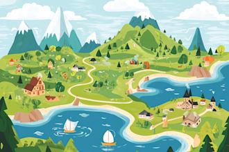illustrate a creative vector map illustration