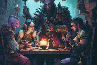 design character fantasy illustration for dnd party