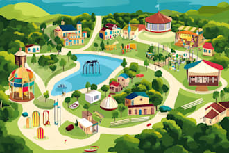 design a map or a site plan vector illustration