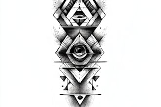 create sleeve tattoo design in geometric style