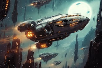 draw sci fi art and spaceship design