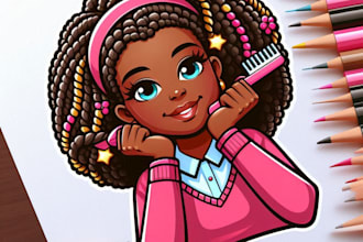 do girls hair style mascot logo design with unlimited review