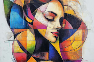 create abstract art illustration in my style