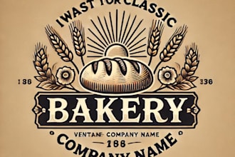 do wonderful classic bakery vintage logo design with unlimited review