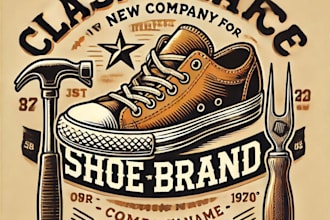 do make wonderful classic shoe brand vintage logo design with company
