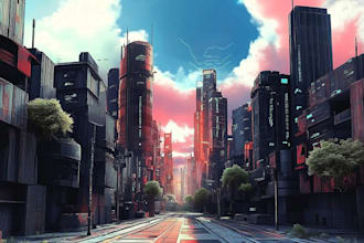 create futuristic cyberpunk, sci fi city for you