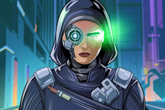 do unique sci fi character and sci fi art