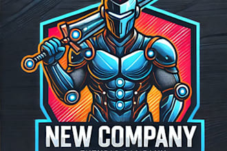 do make futuristic warrior mascot logo design with unlimited revisions