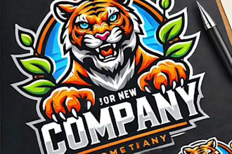 do wonderful tiger mascot logo design with 1 day delivery