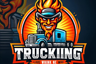 do wonderful trucking mascot logo  design with 1 day delivery