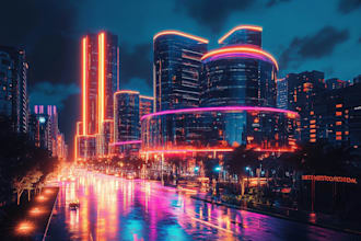 make cyberpunk or futuristic city sci fi style for any