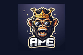 do ape with sunglasses monkey mascot logo for your company
