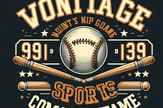 do wonderful retro sports vintage logo design with 1 day delivery