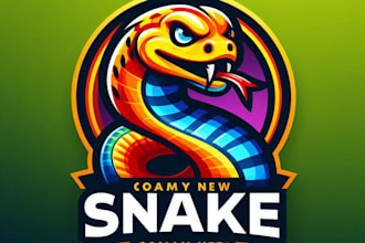 do crate snake mascot logo design with company