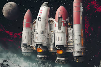 design spaceship, sci fi illustration and sci fi art