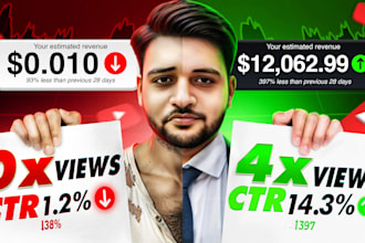 design a mind blowing youtube thumbnail for you