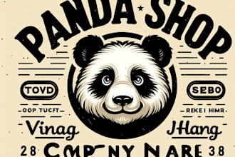 do make panda shop mascot logo design with unlimited review