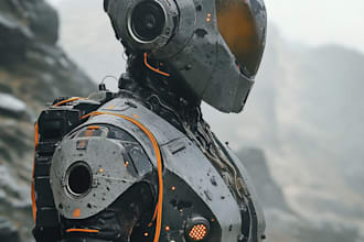 make fantasy sci fi character design or sci fi illustration