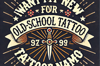 do make old school tattoo parlor vintage logo design with express delivery