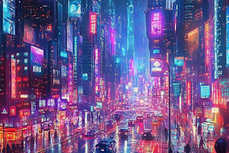 design cyberpunk futuristic city art or night city