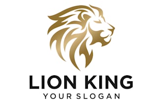 design king lion, lioness logo
