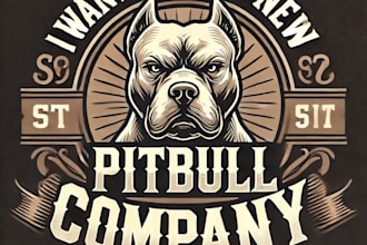 do awesome pitbull vintage logo design with unlimited review
