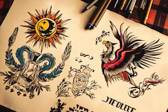 draw a traditional tattoo design for you