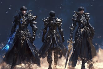 draw a character from ffxiv, original character with anime