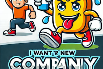 do create cartoon style mascot logo with business branding