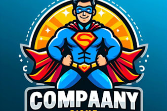 do create dynamic superhero mascot logo with unlimited review
