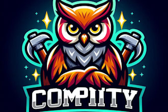 do design custom owl mascot logo with 1 day delivery