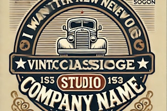 do crate classic vintage logo studio design with express delivery