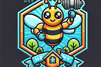 do crate bee mascot logo design with express delivery