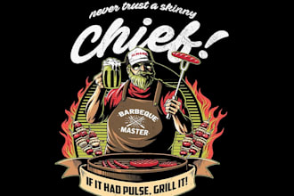 design a sizzling BBQ, hot chili, and restaurant logo