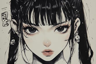 illustrate manga or comic style art for you