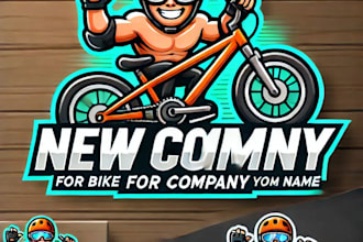 do crate bike mascot logo design with business