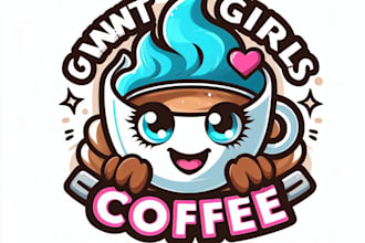 do wonderful girls coffee mascot logo design with just 1 day delivery