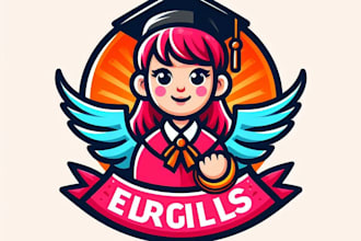 do make girls education mascot logo design with unlimited review