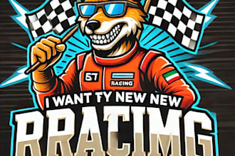 do make racing t shirt mascot logo design with 1 day delivery
