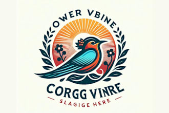 create modern hummingbird or any bird logo