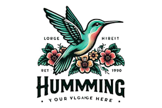 make unique hummingbird logo design