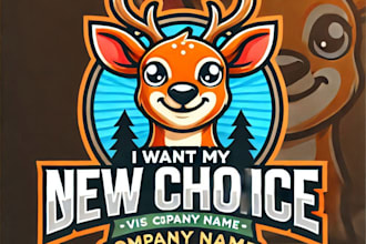 create deer race mascot logo design with your choice