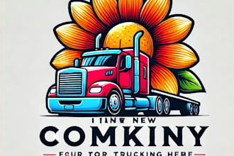 do make trucking flower mascot logo design with 1 day delivery