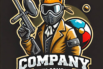 do make paintball mascot logo design with 1 day delivery