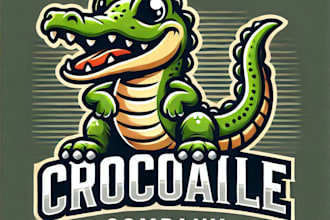 do awesome crocodile mascot logo design with unlimited review