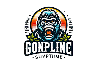 make a gorilla head logo with express delivery